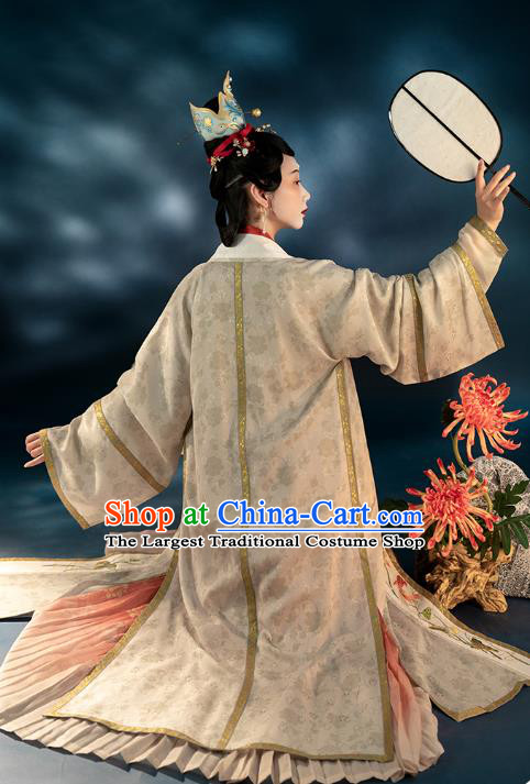 Chinese Ancient Imperial Concubine Embroidered Hanfu Dress Traditional Historical Costumes Ming Dynasty BeiZi Blouse and Skirt Apparels for Women