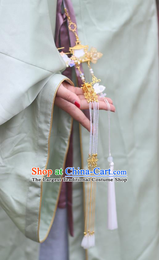 Chinese Classical Handmade Moon Palace Tassel Waist Accessories Ancient Ming Dynasty Princess Hanfu Belt Pendant