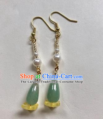 Handmade Chinese Classical Aventurine Eardrop Ear Accessories Ancient Ming Dynasty Princess Hanfu Fragrans Earrings