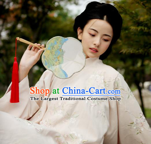 Chinese Classical Landscape Painting Silk Fans Handmade Fan Ancient Ming Dynasty Princess Hanfu Palace Fan