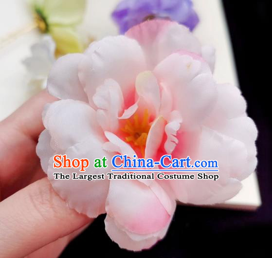 Chinese Tang Dynasty Pink Camellia Hair Stick Handmade Hair Accessories Hanfu Ancient Princess Hairpins