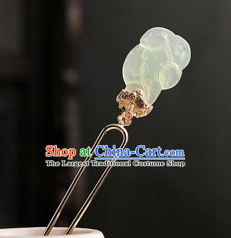 Chinese Classical Palace Jade Hair Stick Handmade Hanfu Hair Accessories Ancient Ming Dynasty Princess Hairpins