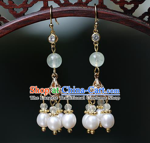 Chinese Handmade Grape Earrings Classical Ear Accessories Hanfu Qing Dynasty Princess Beads Eardrop