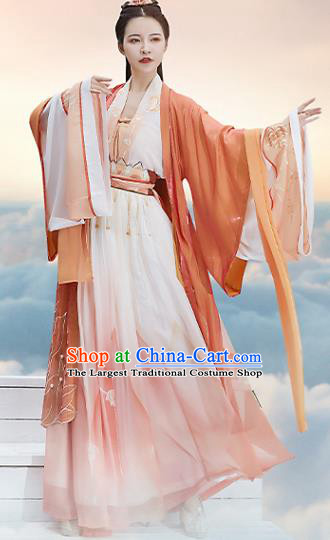 Chinese Ancient Princess Hanfu Apparels Traditional Tang Dynasty Palace Lady Red BeiZi Blouse and Skirt Historical Costumes Complete Set