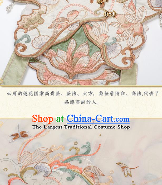 Chinese Ancient Royal Lady Hanfu Apparels Traditional Ming Dynasty Palace Princess Embroidered Historical Costumes