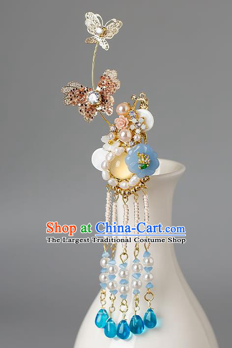 Chinese Handmade Butterfly Hair Crown Classical Wedding Hair Accessories Ancient Bride Hairpins Hair Sticks Complete Set