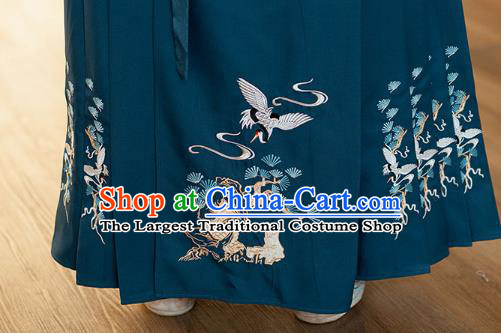 Chinese Ming Dynasty Historical Costumes Traditional Ancient Royal Princess Embroidered Long Vest Blouse and Skirt Hanfu Apparels