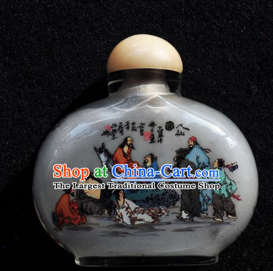 Chinese Handmade Snuff Bottle Traditional Inside Painting Seven Intellectuals in Bamboo Forest Snuff Bottles Artware