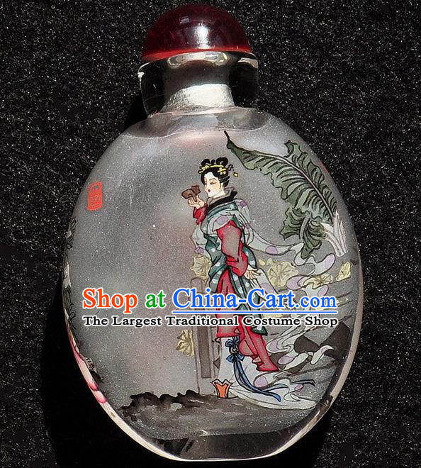 Chinese Handmade Goddess Snuff Bottle Traditional Inside Painting Court Female Snuff Bottles Artware