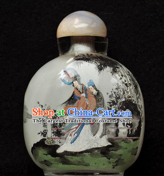 Chinese Handmade Snuff Bottle Traditional Inside Painting Court Woman Snuff Bottles Artware