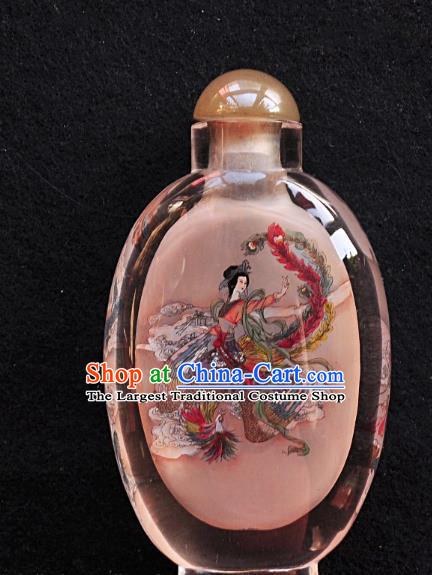 Chinese Handmade Snuff Bottle Traditional Inside Painting Phoenix Goddess Snuff Bottles Artware