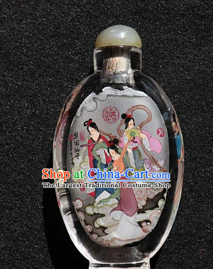 Chinese Handmade Goddess Snuff Bottle Traditional Inside Painting Fairy Snuff Bottles Artware