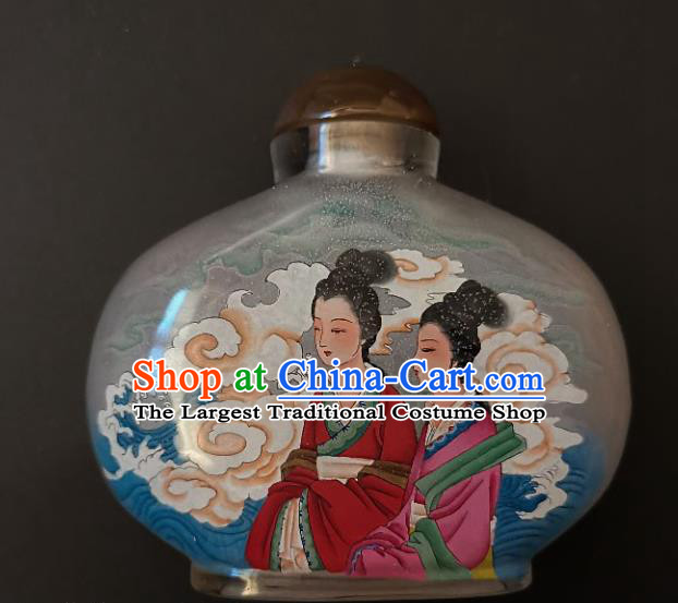 Chinese Handmade Palace Lady Snuff Bottle Craft Traditional Inside Painting Young Beauty Snuff Bottles Artware