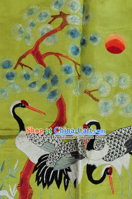 Traditional Chinese Embroidered Pine Cranes Decorative Painting Hand Embroidery Plum Blossom Silk Wall Picture Craft