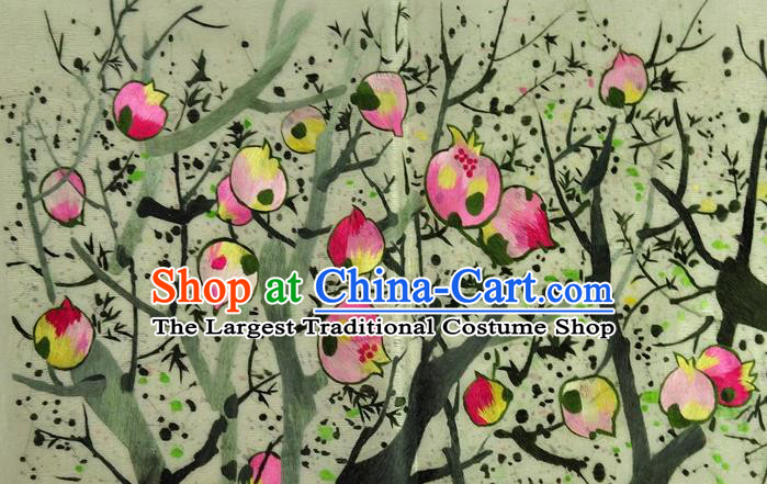 Traditional Chinese Embroidered Pomegranate Decorative Painting Hand Embroidery Silk Wall Picture Craft