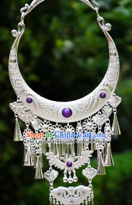 Chinese Handmade Butterfly Necklet Yunnan Minority Accessories Miao Nationality Ethnic Necklace for Women
