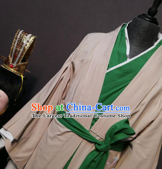 China Ancient Scholar White Clothing Drama Spring and Autumn Period Civilian Male Costumes and Headpiece