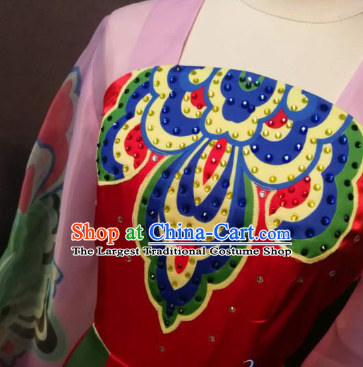 China Classical Dance Costumes Fan Dance Dress Spring Festival Gala Flying Dance Clothing and Headwear