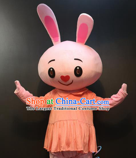 Puppet Apparels Children Day Celebration Stage Performance Clothing Custom Cosplay Rabbit Walking Cartoon Costume and Hat for Adults