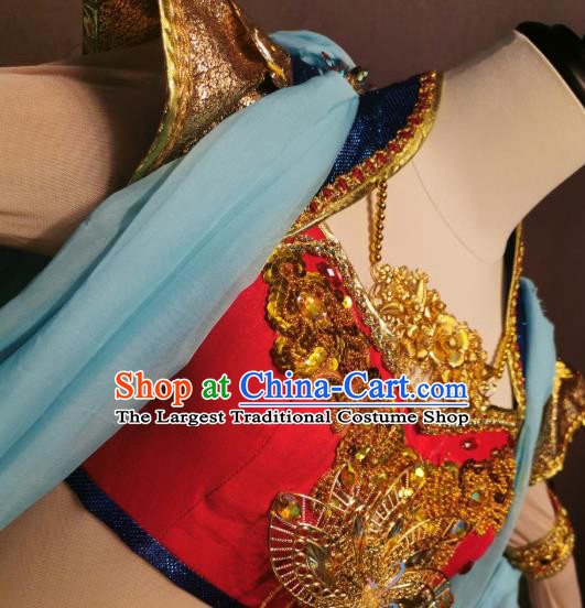 Chinese Classical Dance Clothing Traditional Dunhuang Flying Apsaras Dance Costumes Goddess Outfits and Headpieces