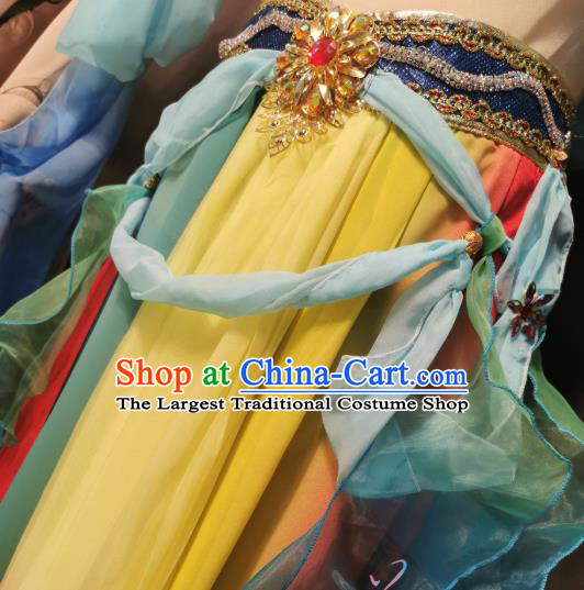 Chinese Classical Dance Clothing Traditional Dunhuang Flying Apsaras Dance Costumes Goddess Outfits and Headpieces