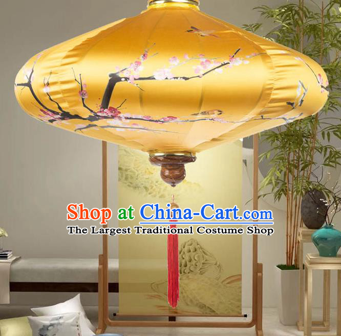 Handmade Chinese Printing Plum Blossom Golden Palace Lanterns Traditional New Year Lantern Classical Festival Silk Lamp