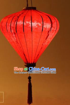 Handmade Chinese Jacquard Pattern Red Satin Palace Lanterns Traditional New Year Lantern Classical Festival Decoration Lamp