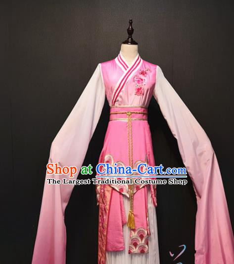 Chinese Han Dynasty Court Maid Clothing Traditional Classical Dance Pink Dress Water Sleeve Dance Costume
