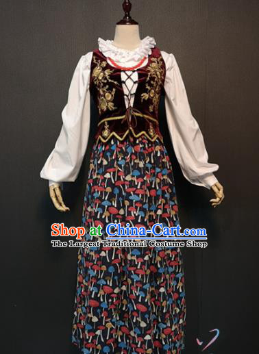 Traditional Europe Housemaid Clothing Cosplay Germany Servant Girl Dress Drama Performance Costume