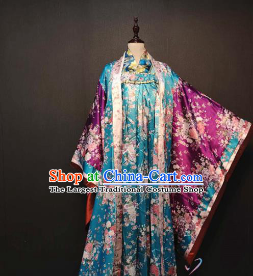 Traditional Stage Performance Costume Tang Dynasty Clothing Ancient Court Women Printing Dress