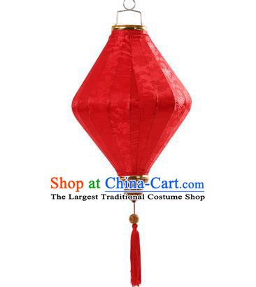 Handmade Chinese Classical Floral Scroll Pattern Red Silk Palace Lanterns Traditional New Year Decoration Lantern Spring Festival Lamp