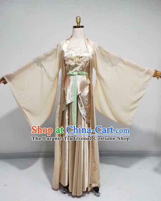 China Classical Dance Golden Dress Traditional Drama Li Bai Performance Costume Court Dance Clothing