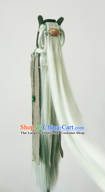 China BJD Green Wig Sheath Hair Accessories Cosplay Swordsman Wigs