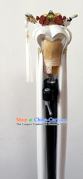 Handmade China Cosplay Childe Mu Shaoai Wigs Ancient Swordsman Hair Accessories BJD Swordsman White Wig Sheath