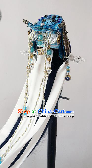 Handmade China BJD Swordsman Wig Sheath Cosplay Ancient Knight King Wigs and Hair Accessories