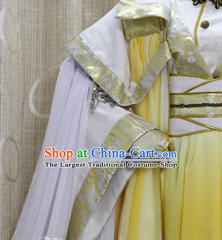 China Ancient Emperor Golden Clothing Custom Professional Cosplay Swordsman King God Costumes