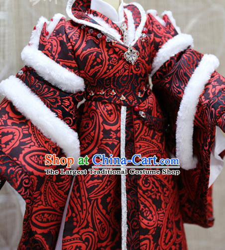 Cosplay BJD Chivalrous Man Xuan Tong Costumes Custom China Ancient Royal Highness Red Clothing