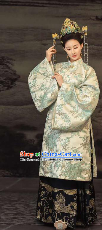 Traditional Chinese Ming Dynasty Empress Costumes Ancient Clothing Royal Countess Hanfu Apparels and Headdress