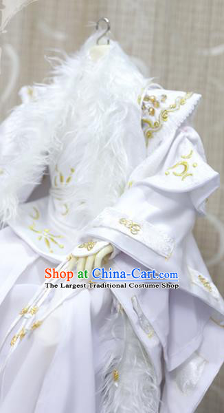 BJD Chivalrous Man Costumes Custom China Ancient Cosplay Royal Highness White Clothing