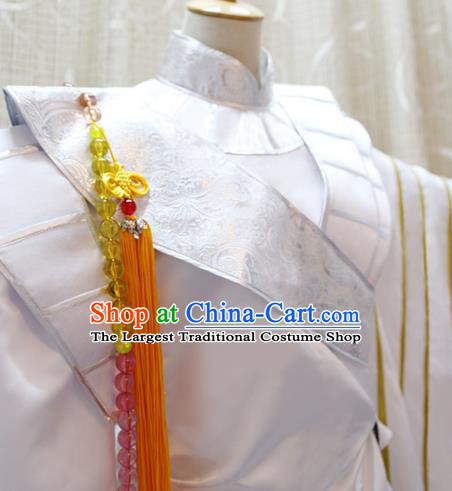 Cosplay Swordsman Monk White Costumes Custom China Ancient Warrior Clothing