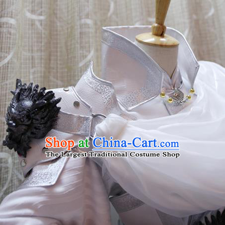 Cosplay Swordsman White Costumes Custom China Ancient Noble Prince Clothing