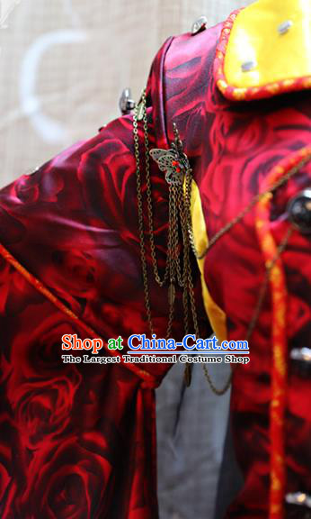 Cosplay Emperor Yinchuan Costumes Custom China Ancient Swordsman King Red Clothing