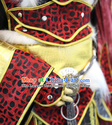 Cosplay Warrior Commander Red Costumes Custom China Ancient Swordsman Yu Bingtao Clothing