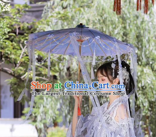 Chinese Hanfu Umbrella Oil Paper Umbrella Stage Performance Ribbons Umbrella