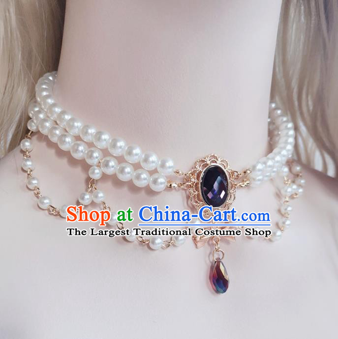 Top Pearls Necklet Halloween Cosplay Princess Stage Show Accessories Europe Court Necklace