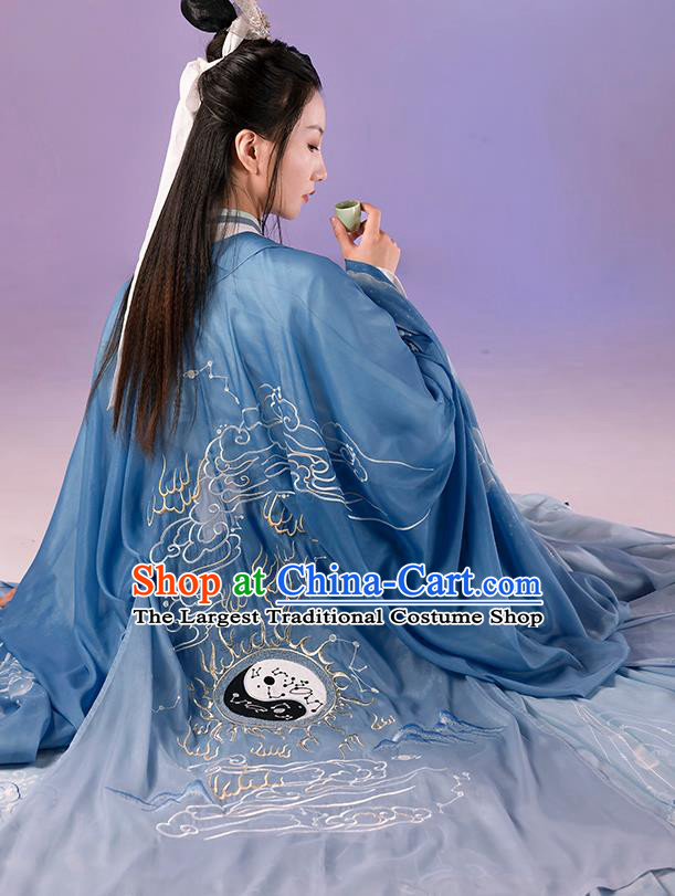 China Cosplay Jiang Ziya Apparels Traditional Shang Dynasty Hanfu Clothing Ancient Swordsman Costumes Full Set