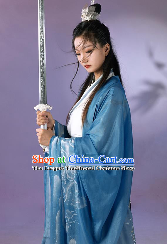 China Cosplay Jiang Ziya Apparels Traditional Shang Dynasty Hanfu Clothing Ancient Swordsman Costumes Full Set