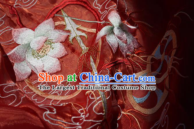 China Traditional Cosplay Ne Zha Hanfu Apparels Ancient Swordsman Costumes Red Cape Shirt and Skirt Full Set