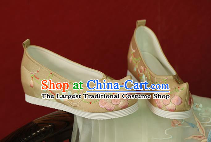 China Tang Dynasty Princess Shoes Women Shoes Handmade Hanfu Shoes Embroidered Shoes Ginger Cloth Shoes