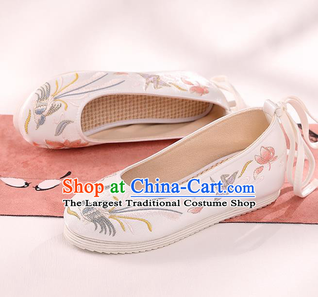 Handmade China Hanfu Shoes Traditional Cloth Shoes Women Shoes Embroidered Paper Crane Shoes